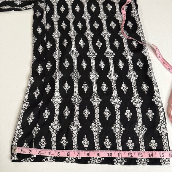 A.U.W. On/Off Shoulder Jumpsuit Black/White Print Wide Leg Bows Women’s Size 10 - Picture 11 of 14